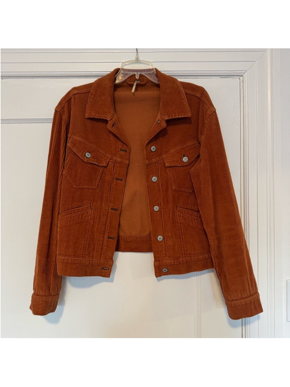 Free people Corduroy Trucker Jacket in Rust